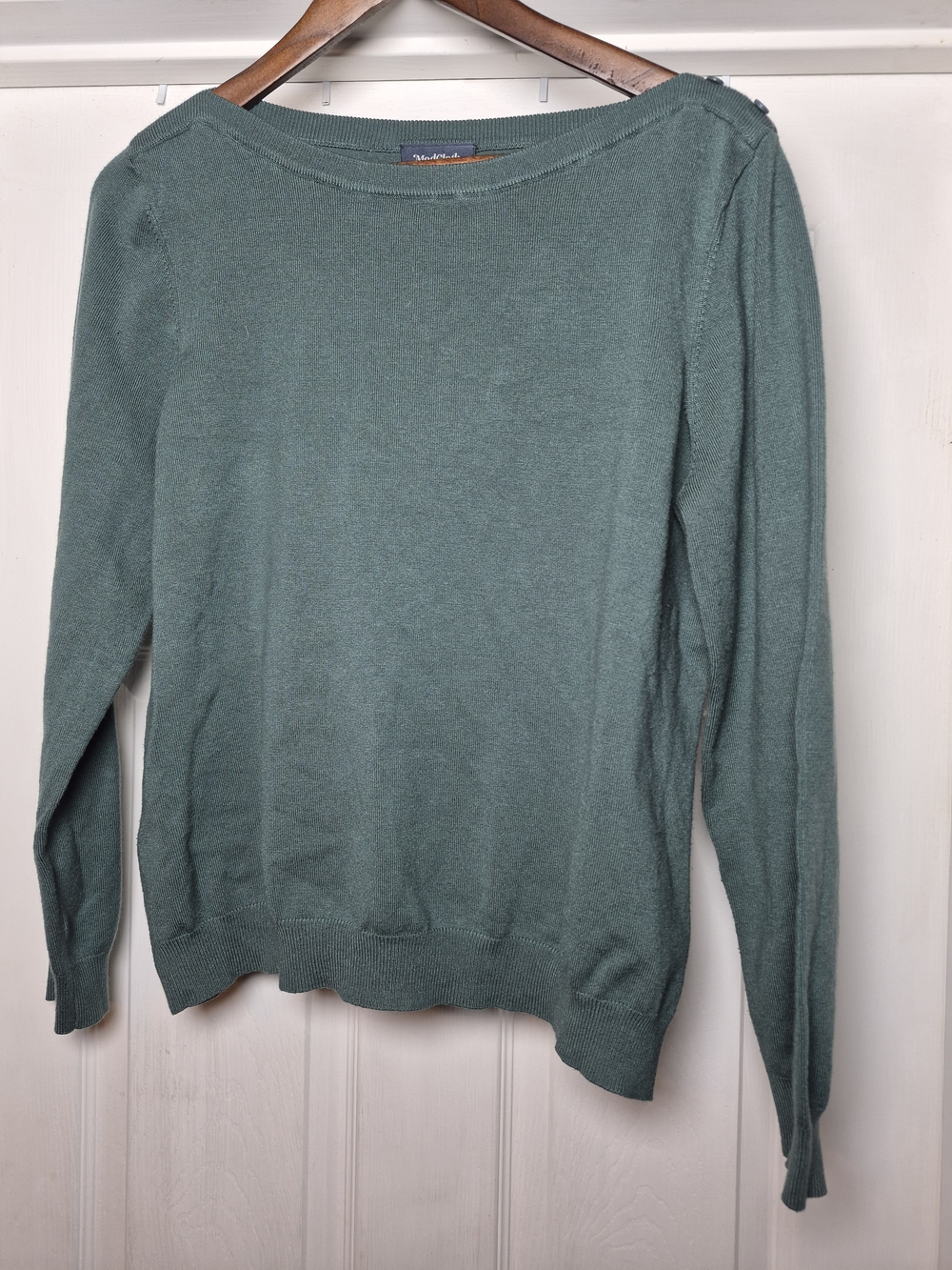Modoth Teal Green Lightweight Boatneck Sweater XL